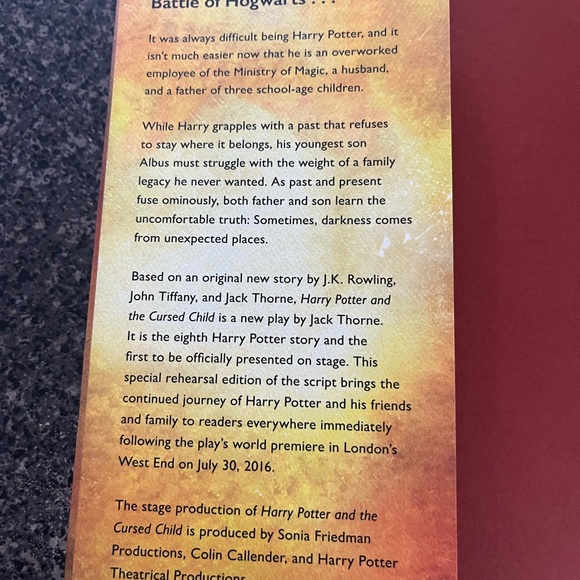 Harry Potter and the Cursed Child Parts One and Two Book | JK Rowling - Picture 3 of 10